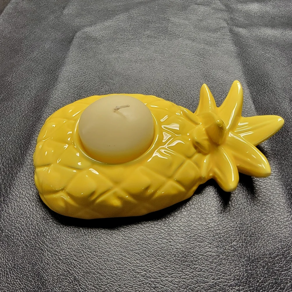 Yellow Pineapple Candle Holder